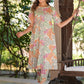 Janasya Light Cotton Floral A-Line Kurta Set | Swadesiicart