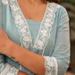 Janasya Light Cotton Embroidered A-Line Kurta Set | Swadesiicart
