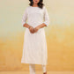 Janasya Light Cotton Embroidered Straight Kurta Set | Swadesiicart
