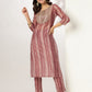 Janasya Dark Silk Blend Tie & dye Straight Kurta Set | Swadesiicart