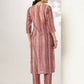Janasya Dark Silk Blend Tie & dye Straight Kurta Set | Swadesiicart