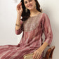 Janasya Dark Silk Blend Tie & dye Straight Kurta Set | Swadesiicart