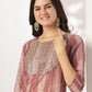 Janasya Dark Silk Blend Tie & dye Straight Kurta Set | Swadesiicart