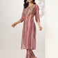 Janasya Dark Silk Blend Tie & dye Straight Kurta Set | Swadesiicart