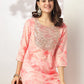 Janasya Light Silk Blend Tie & dye Straight Kurta Set | Swadesiicart