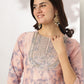Janasya Light Silk Blend Tie & dye Straight Kurta Set | Swadesiicart
