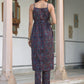 Janasya Dark Cotton Ethnic Motifs A-Line Kurta Set | Swadesiicart
