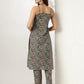 Janasya Dark Cotton Ethnic Motifs Straight Kurta Set | Swadesiicart