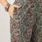 Janasya Dark Cotton Ethnic Motifs Straight Kurta Set | Swadesiicart
