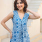 Janasya Dark Cotton Floral A-Line Kurta Set | Swadesiicart