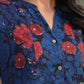 Janasya Dark Cotton Floral A-Line Kurta Set | Swadesiicart