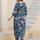 Janasya Dark Cotton Floral Straight Kurta Set | Swadesiicart
