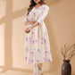 Janasya Light Cotton Floral A-Line Kurta Set | Swadesiicart