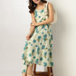 Janasya Light Cotton Floral Tiered Kurta Set | Swadesiicart