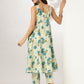 Janasya Light Cotton Floral Tiered Kurta Set | Swadesiicart