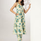 Janasya Light Cotton Floral Tiered Kurta Set | Swadesiicart
