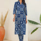 Janasya Dark Cotton Ethnic Motifs Straight Kurta Set | Swadesiicart
