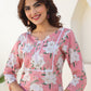 Janasya Light Cotton Floral Straight Kurta Set | Swadesiicart