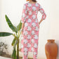 Janasya Light Cotton Floral Straight Kurta Set | Swadesiicart