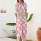 Janasya Light Cotton Floral Straight Kurta Set | Swadesiicart