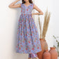 Janasya Dark Cotton Floral A-Line Kurta Set | Swadesiicart