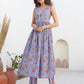 Janasya Dark Cotton Floral A-Line Kurta Set | Swadesiicart