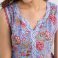 Janasya Dark Cotton Floral A-Line Kurta Set | Swadesiicart