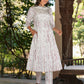 Janasya Light Cotton Tie & dye A-Line Kurta Set | Swadesiicart