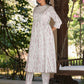 Janasya Light Cotton Tie & dye A-Line Kurta Set | Swadesiicart