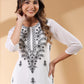 Janasya Dark Georgette Embroidered Straight Kurta - Swadesiicart