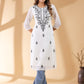 Janasya Dark Georgette Embroidered Straight Kurta - Swadesiicart