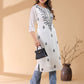 Janasya Dark Georgette Embroidered Straight Kurta - Swadesiicart
