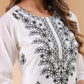 Janasya Dark Georgette Embroidered Straight Kurta - Swadesiicart