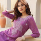 Janasya Dark Georgette Floral Straight Kurta - Swadesiicart