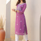 Janasya Dark Georgette Floral Straight Kurta - Swadesiicart