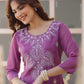 Janasya Dark Georgette Floral Straight Kurta - Swadesiicart
