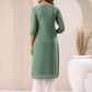 Janasya Dark Georgette Embroidered Straight Kurta - Swadesiicart