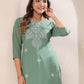Janasya Dark Georgette Embroidered Straight Kurta - Swadesiicart