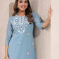 Janasya Bright Georgette Embroidered Straight Kurta - Swadesiicart