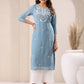Janasya Bright Georgette Embroidered Straight Kurta - Swadesiicart