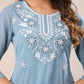 Janasya Bright Georgette Embroidered Straight Kurta - Swadesiicart