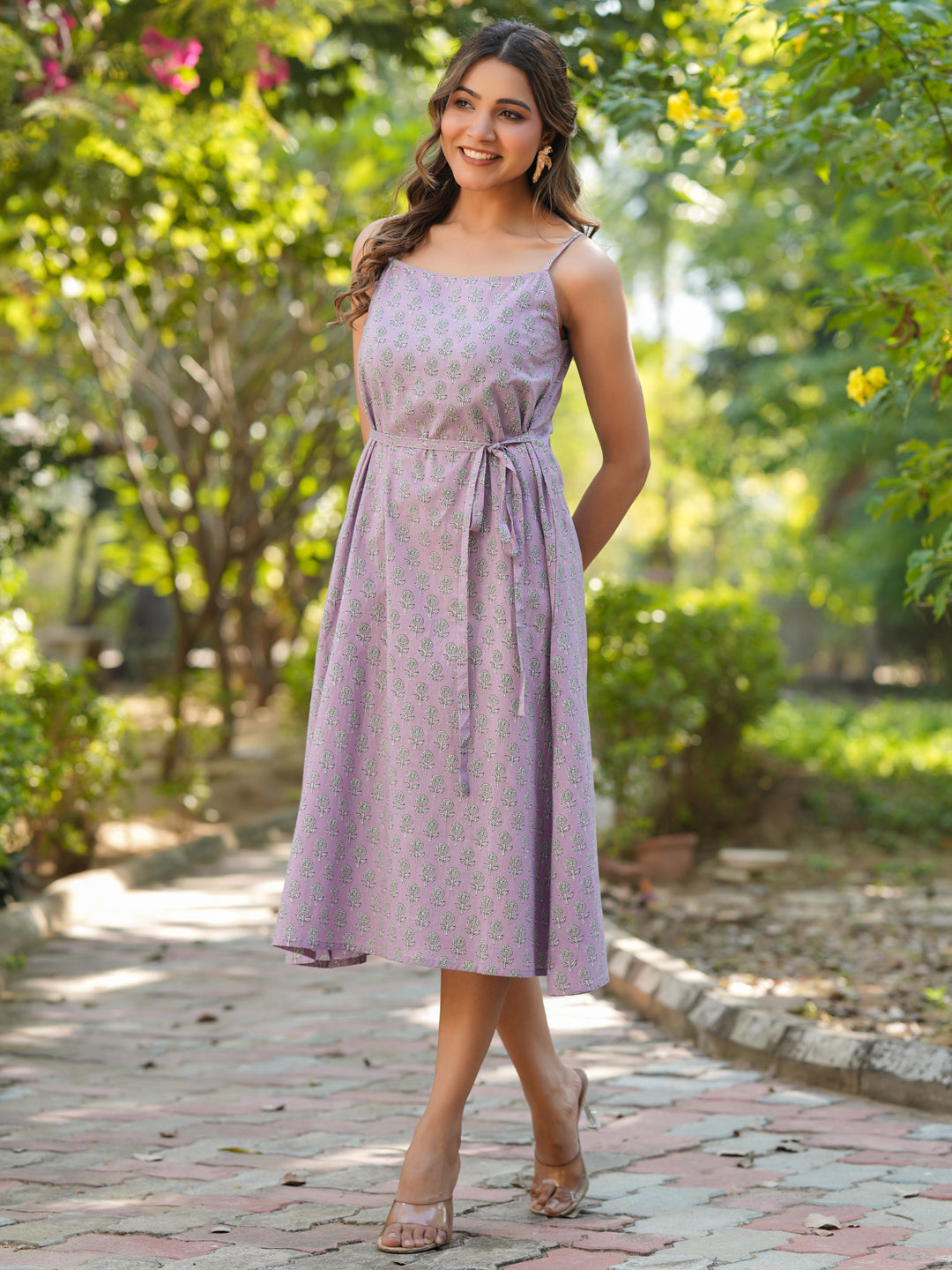 Janasya Light Cotton Floral A-Line Kurta - Swadesiicart