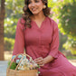 Janasya Light Dobby Chiffon Self Design A-Line Kurta - Swadesiicart