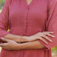 Janasya Light Dobby Chiffon Self Design A-Line Kurta - Swadesiicart