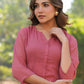 Janasya Light Dobby Chiffon Self Design A-Line Kurta - Swadesiicart