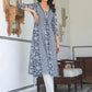 Janasya Dark Cotton Yoke Embroidery A-Line Kurta | Swadesiicart