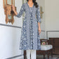 Janasya Dark Cotton Yoke Embroidery A-Line Kurta | Swadesiicart