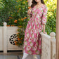 Janasya Bright Cotton Floral A-Line Kurta | Swadesiicart