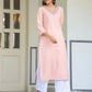 Janasya Light Cotton Yoke Embroidery Straight Kurta | Swadesiicart