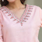 Janasya Light Cotton Yoke Embroidery Straight Kurta | Swadesiicart